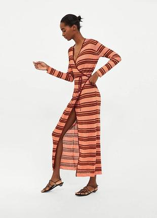 Платье макси в полоску на запах от zara7 фото