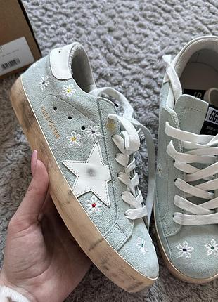 Golden goose кросівки кеди з квітами оригінал розмір 38 нові мягкі плюшеві
