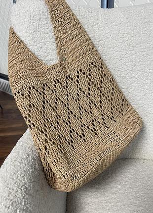 Пляжна літня сумка торба з рафії ручна робота