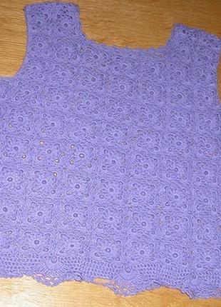 Шикарная майка вязаная крючком. размер 46-48.
