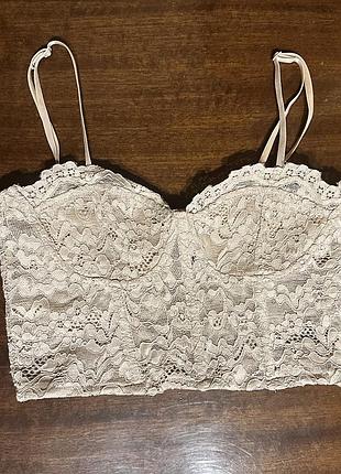 Мереживний корсетний топ zara s