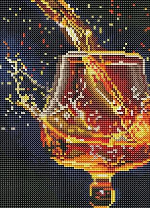 Алмазна мозаїка на дерев'яному підрамнику бризки на чорному фоні rdbs7021