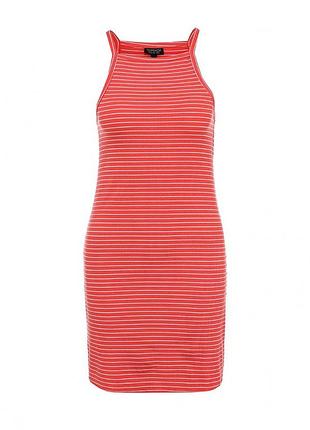 Платье в рубчик topshop stripe dress - l