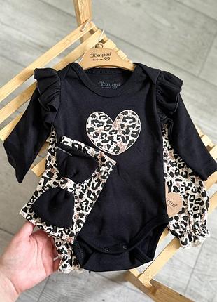 Костюм леопардовый принт для маленьких девушек