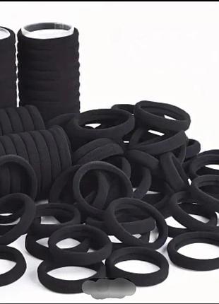 Новые резинка для волос, среднего размера, черные, 50шт