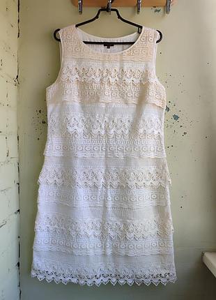 Оригинальное нарядное хлопковое платье phase eight из кружева