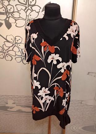 Брендова трикотажна блуза лонгслів великого розміру батал