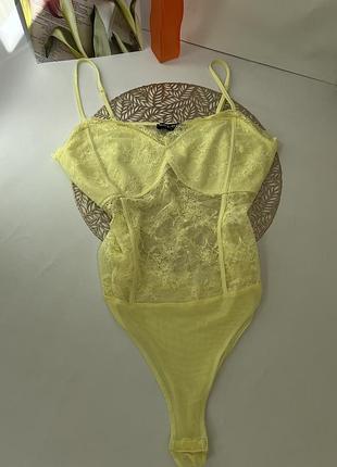 Шикарный лимонный кружевной боди select 🍋