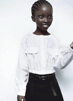 Детская белая рубашка zara блузка