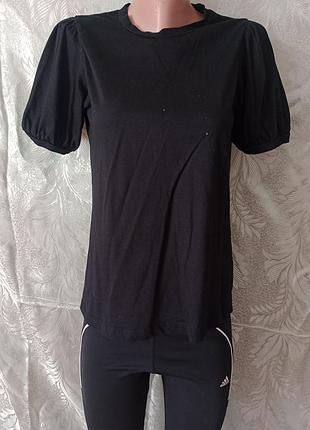 Dunnes черная футболка из 100% хлопка стрейчивая