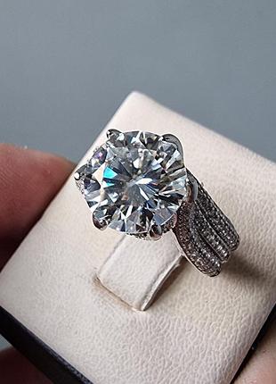 Срібне кільце з муассонітом 5 ct