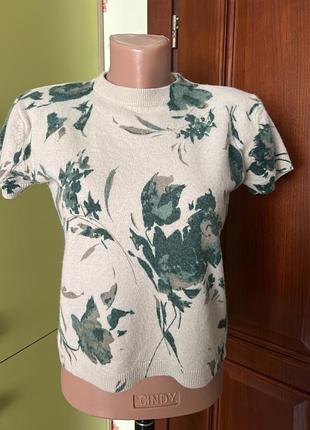 Шерстяна вінтажна футболка wallis 12/14 укорочена