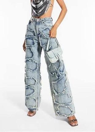 Джинси baggy missguided з бахромою