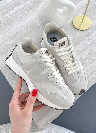 Жіночі кросівки new balance 327 beige нью беланс бежевого кольору