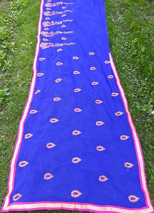 Сарі індійське синє сари 8