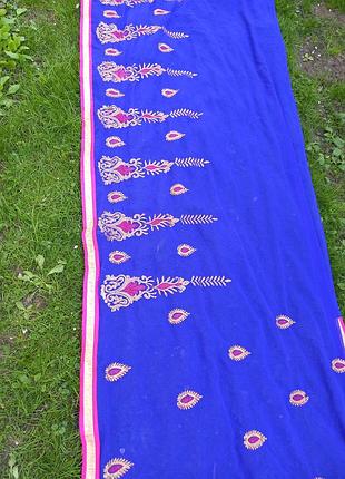 Сарі індійське синє сари 7