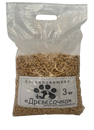 Древесный наполнитель 3 кг (светлая гранула)