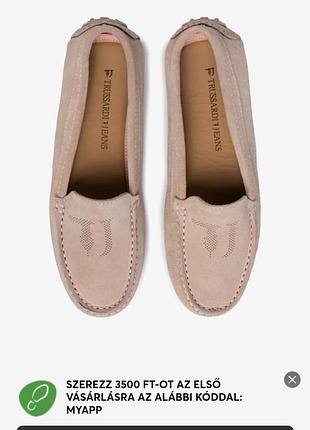 Аутентичные мокасины замшевая натуральная кожа trussardi