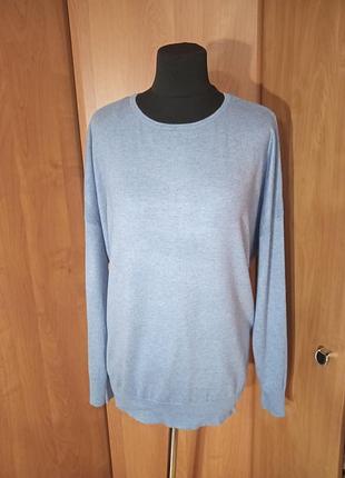 Свитер, джемпер оверсайз голубой серый размер xxl