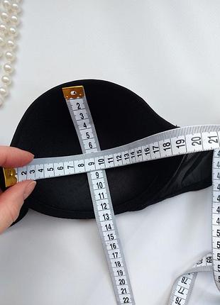 75с гладкий контурний чорний бюстгальтер балконет без бретелей h&m