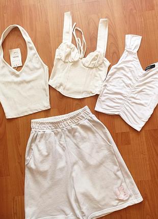 Кроп топ белый, шорты