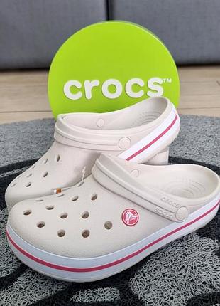 Крокc крокбенд клог бежеві crocs crocband clog stucco/melon
