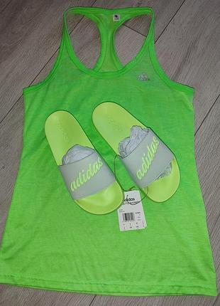 Adidas climalite/майка женская/ xs. + шлепанцы adielette adidas 37/38