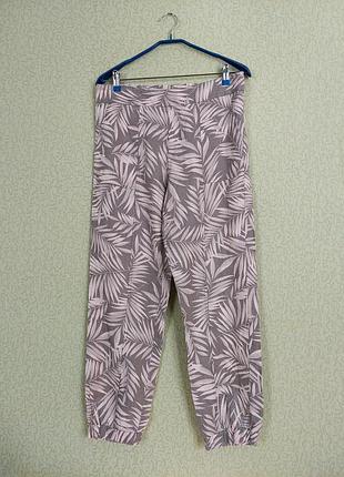 Льняные женские брюки джоггеры брюки свободного кроя на резинке 100% льна