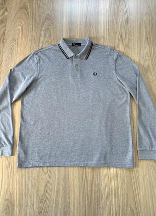 Мужская серая базовая хлопковая кофта поло fred perry