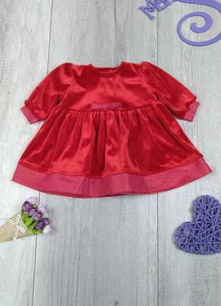 Платье для девочки baby club с длинным рукавом красное размер 62 (3-6 месяцев)