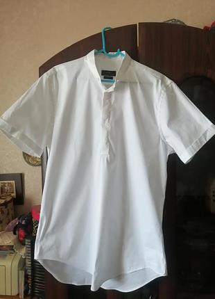 Рубашка белая мужская zara (usa m), mex 40