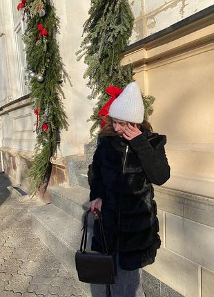 Шуба з натурального кролика