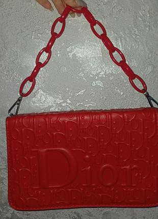 Шикарна червона сумка dior