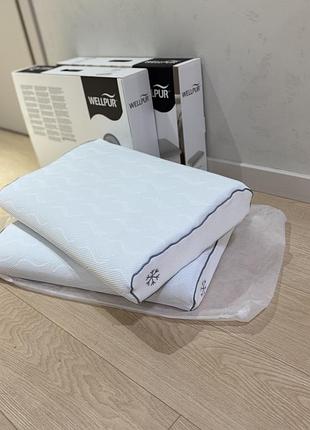 Подушка охлаждающая wellpur hammaren 40x60x11/9см 2 шт jysk анатомічна з валіком