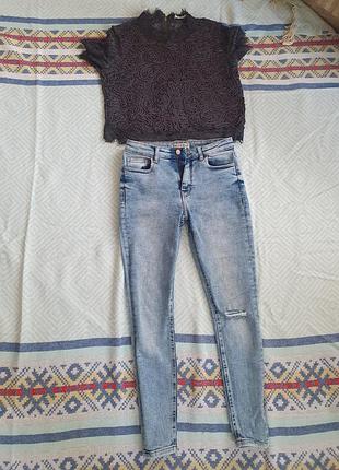 Джинси жіночі демісезонні, skinny, primark, розмір 38/м, блакитні.