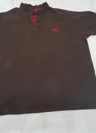 Футболка поло чоловіча 2хl cotton коричнева.