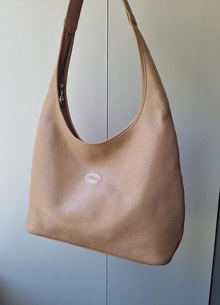 Сумка longchamp, кожаная сумка longchamp, сумка хобо, брендовая сумка