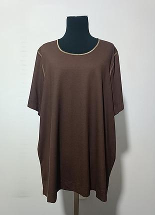 Трикотажная футболка из вискозы, с золотистым строчками peter hahn,d50/i56/xxl