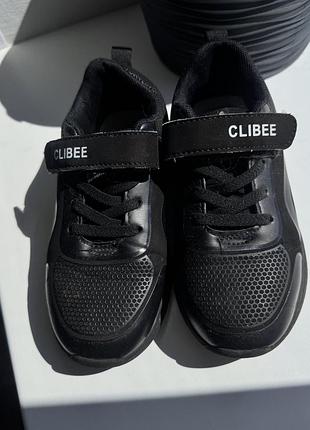 Кроссовки черные на липучке clibee