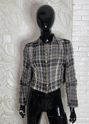 Блуза в клітинку з перламутровими ґудзиками kamuflage