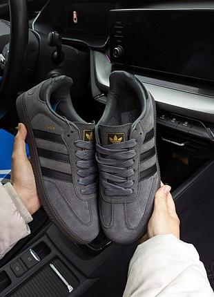 Мужские кроссовки adidas samba темно-серые (41 - 45)