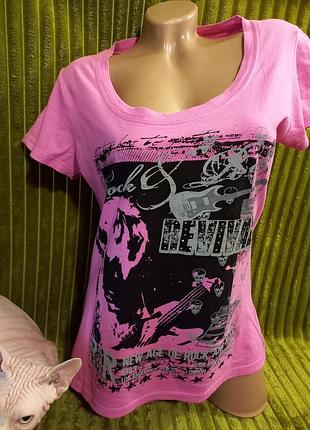 Розовая футболочка с интересной спинкою,12-16р