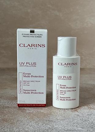 Clarins – uv plus anti-pollution spf 50 (non-tinted)  - сонцезахисний крем для обличчя, 50 ml