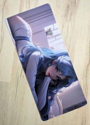 Игровая поверхность, большой коврик для мышки игровой 70x30 см. девушка 10