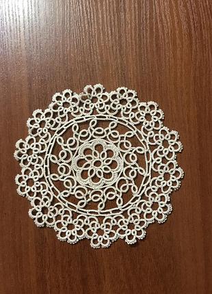 Серветка ажурна бузкова 15*15см
