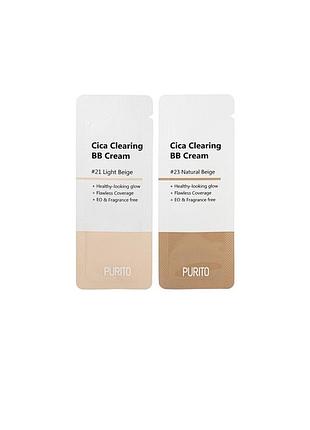 Пробник бб крем для обличчя з екстрактом центели purito cica clearing bb cream 1 ml 21 23