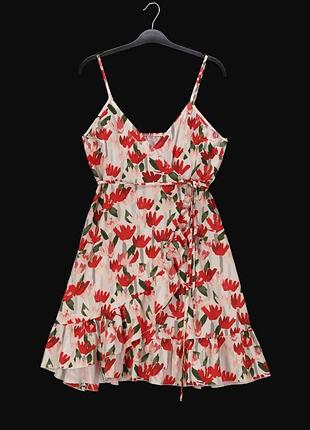 Платье на запах "shein" с абстрактным цветочным принтом, eur36, s.