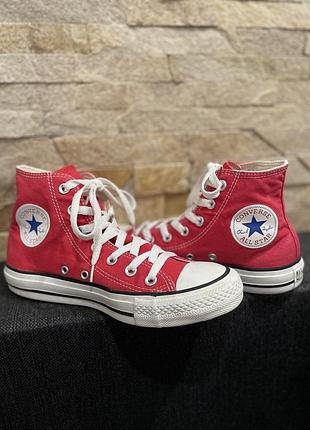 Кеди червоні високі converse 37,5 розмір