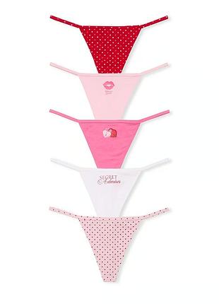 Набор трусиков v string panty 5-pack victoria’s secret 🎀