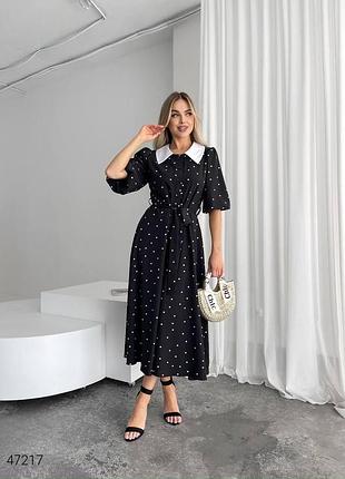 Платье миди в цветочный принт